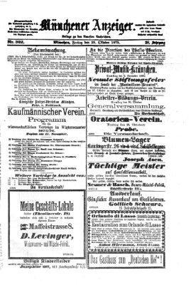 Münchener Anzeiger (Münchner neueste Nachrichten) Freitag 29. Oktober 1875