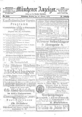 Münchener Anzeiger (Münchner neueste Nachrichten) Samstag 30. Oktober 1875