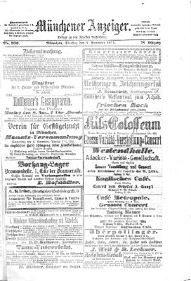 Münchener Anzeiger (Münchner neueste Nachrichten) Dienstag 2. November 1875