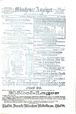 Münchener Anzeiger (Münchner neueste Nachrichten) Samstag 6. November 1875