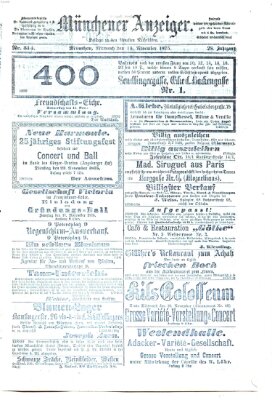 Münchener Anzeiger (Münchner neueste Nachrichten) Mittwoch 10. November 1875