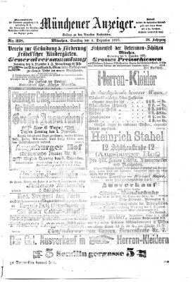 Münchener Anzeiger (Münchner neueste Nachrichten) Samstag 4. Dezember 1875