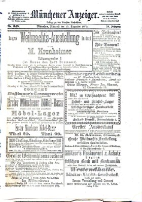 Münchener Anzeiger (Münchner neueste Nachrichten) Mittwoch 15. Dezember 1875