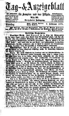 Tag- und Anzeigeblatt für Kempten und das Allgäu Dienstag 9. Februar 1875