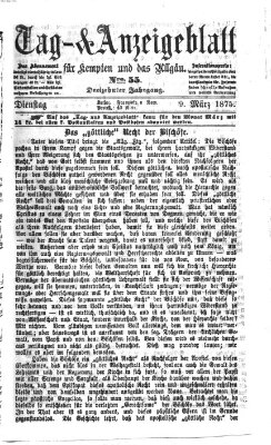 Tag- und Anzeigeblatt für Kempten und das Allgäu Dienstag 9. März 1875