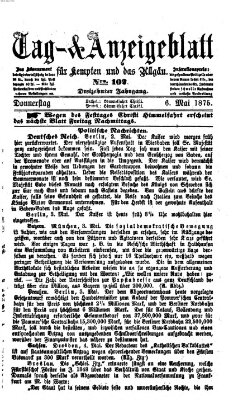 Tag- und Anzeigeblatt für Kempten und das Allgäu Donnerstag 6. Mai 1875