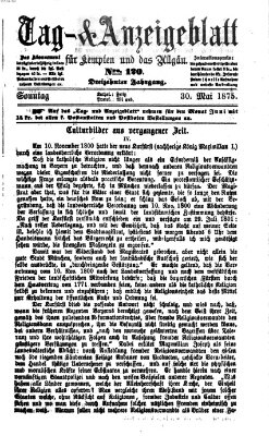 Tag- und Anzeigeblatt für Kempten und das Allgäu Sonntag 30. Mai 1875