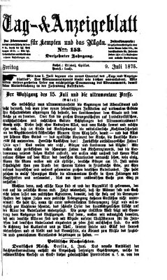 Tag- und Anzeigeblatt für Kempten und das Allgäu Freitag 9. Juli 1875