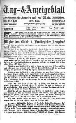 Tag- und Anzeigeblatt für Kempten und das Allgäu Samstag 10. Juli 1875