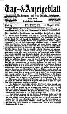 Tag- und Anzeigeblatt für Kempten und das Allgäu Freitag 6. August 1875