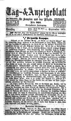 Tag- und Anzeigeblatt für Kempten und das Allgäu Samstag 4. September 1875