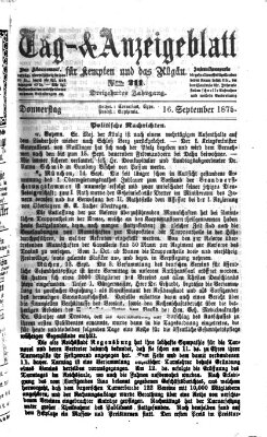 Tag- und Anzeigeblatt für Kempten und das Allgäu Donnerstag 16. September 1875