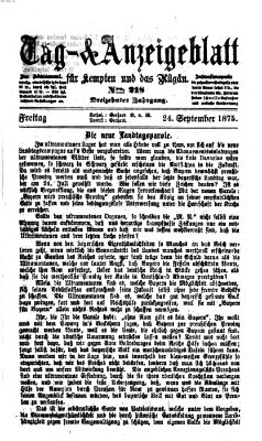 Tag- und Anzeigeblatt für Kempten und das Allgäu Freitag 24. September 1875