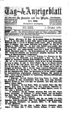 Tag- und Anzeigeblatt für Kempten und das Allgäu Freitag 1. Oktober 1875