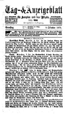 Tag- und Anzeigeblatt für Kempten und das Allgäu Samstag 9. Oktober 1875