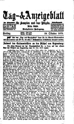 Tag- und Anzeigeblatt für Kempten und das Allgäu Freitag 29. Oktober 1875