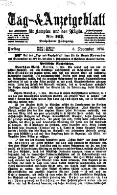 Tag- und Anzeigeblatt für Kempten und das Allgäu Freitag 5. November 1875