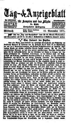 Tag- und Anzeigeblatt für Kempten und das Allgäu Mittwoch 10. November 1875