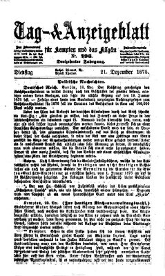 Tag- und Anzeigeblatt für Kempten und das Allgäu Dienstag 21. Dezember 1875