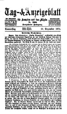 Tag- und Anzeigeblatt für Kempten und das Allgäu Donnerstag 23. Dezember 1875