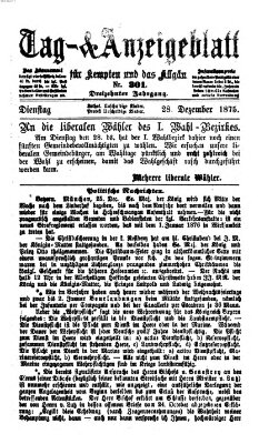 Tag- und Anzeigeblatt für Kempten und das Allgäu Dienstag 28. Dezember 1875