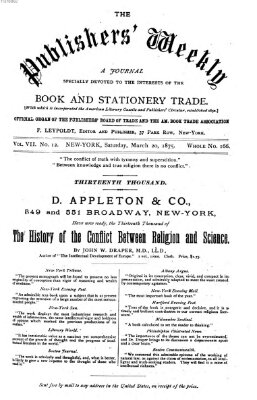 Publishers' weekly Samstag 20. März 1875