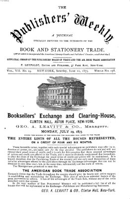 Publishers' weekly Samstag 12. Juni 1875