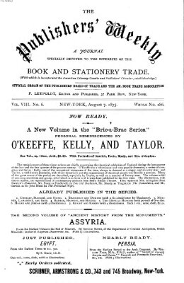 Publishers' weekly Samstag 7. August 1875