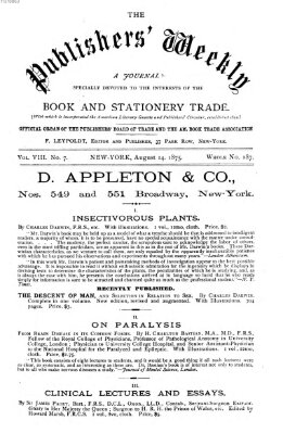 Publishers' weekly Samstag 14. August 1875