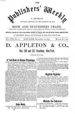 Publishers' weekly Samstag 20. November 1875