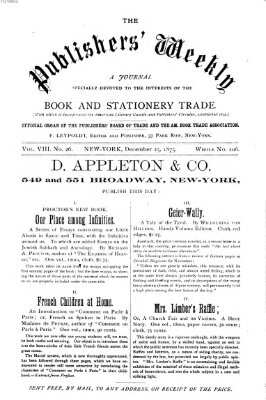 Publishers' weekly Samstag 25. Dezember 1875