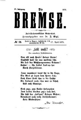 Die Bremse Samstag 17. April 1875