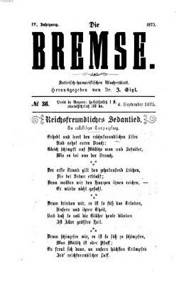 Die Bremse Samstag 4. September 1875