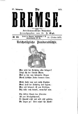 Die Bremse Samstag 30. Oktober 1875