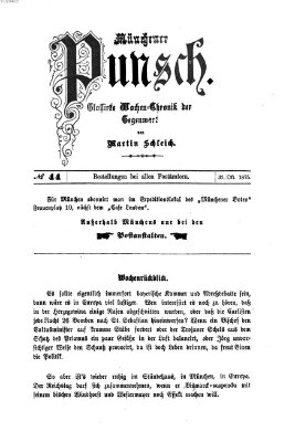 Münchener Punsch Sonntag 31. Oktober 1875