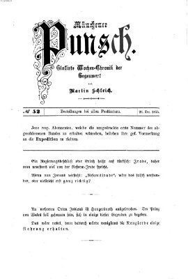 Münchener Punsch Sonntag 26. Dezember 1875