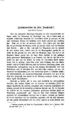 Im neuen Reich Donnerstag 25. Februar 1875