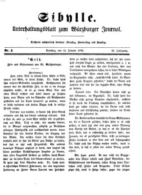 Sibylle (Würzburger Journal) Dienstag 12. Januar 1875