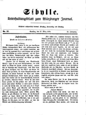 Sibylle (Würzburger Journal) Samstag 27. März 1875