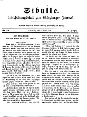 Sibylle (Würzburger Journal) Donnerstag 22. April 1875