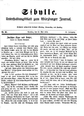 Sibylle (Würzburger Journal) Samstag 22. Mai 1875