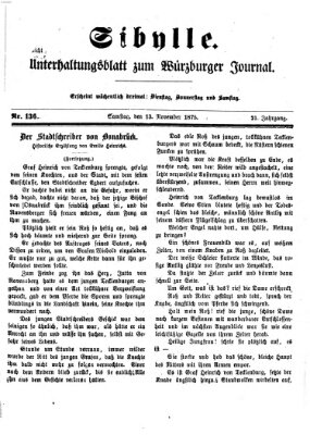 Sibylle (Würzburger Journal) Samstag 13. November 1875