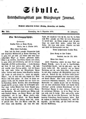 Sibylle (Würzburger Journal) Donnerstag 2. Dezember 1875