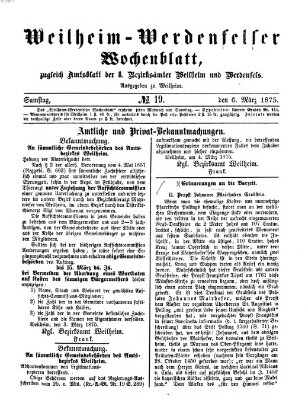 Weilheim-Werdenfelser Wochenblatt Samstag 6. März 1875