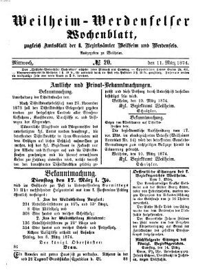 Weilheim-Werdenfelser Wochenblatt Mittwoch 11. März 1874