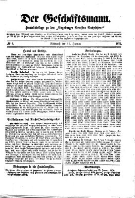 Der Geschäftsmann (Augsburger neueste Nachrichten) Mittwoch 19. Januar 1876