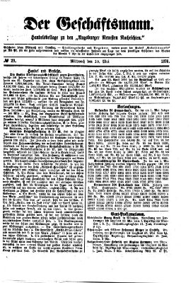 Der Geschäftsmann (Augsburger neueste Nachrichten) Mittwoch 10. Mai 1876