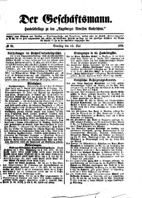 Der Geschäftsmann (Augsburger neueste Nachrichten) Samstag 13. Mai 1876