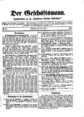 Der Geschäftsmann (Augsburger neueste Nachrichten) Samstag 20. Mai 1876