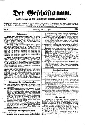 Der Geschäftsmann (Augsburger neueste Nachrichten) Samstag 10. Juni 1876